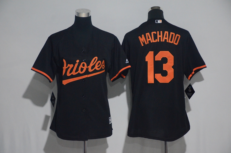 Womens 2017 MLB Baltimore Orioles #13 Machado Black Jerseys->toronto blue jays->MLB Jersey